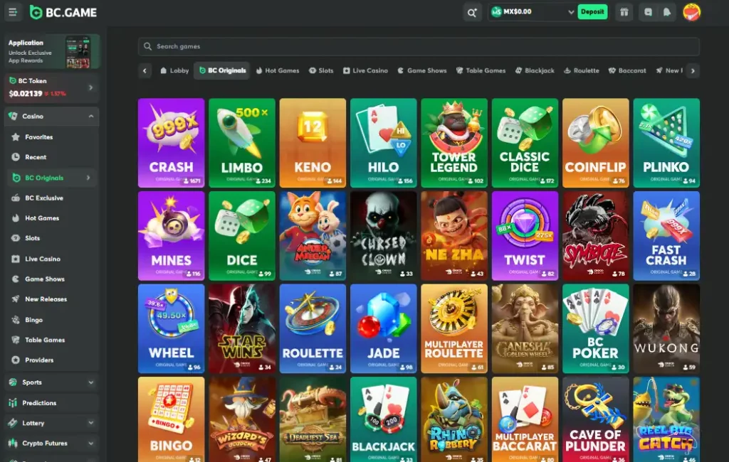 Games Available at BC Game Online